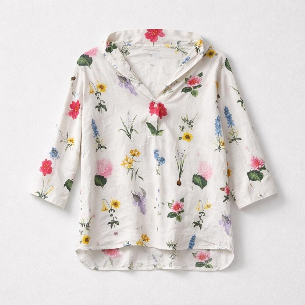 Women's Tuckernuck Floral Lightweight Designer Summer Y2K Blouse Size S - Picture 3 of 14